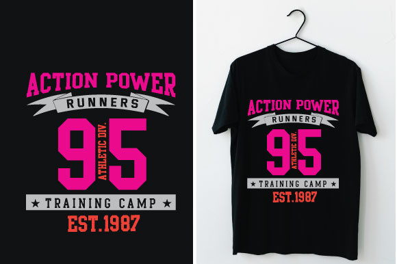 Action Power Runners 95 for T-Shirt Designs and Graphics