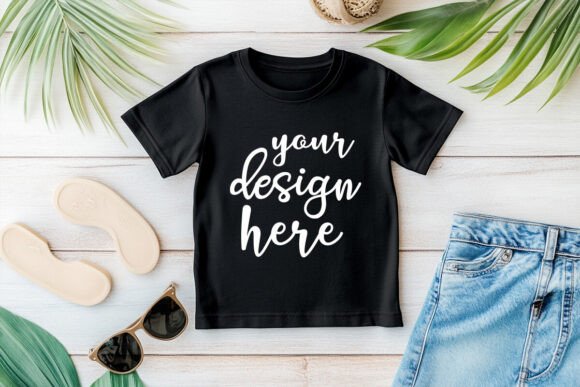 Beach Kids T-shirt Mockup: Graphics & Product Mockups