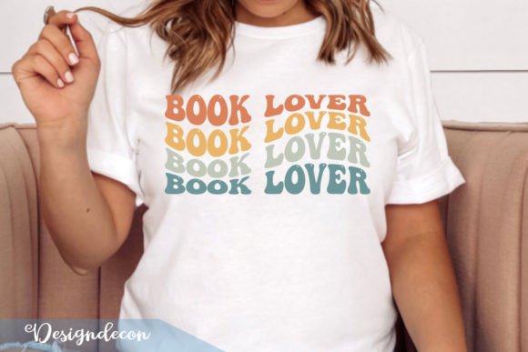 Book Lover Retro Wavy 3D SVG for Graphics & T-Shirt Designs