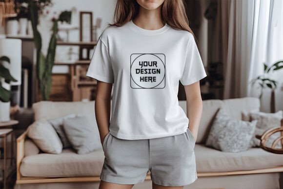 Gildan 5000 White Tshirt Back Mockup: Graphics for Product Mockups