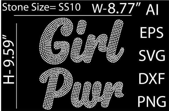 Girl Pwr Rhinestone Templates Graphics