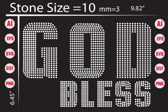 God Bless You Rhinestone Templates: Graphics & T-Shirt Designs
