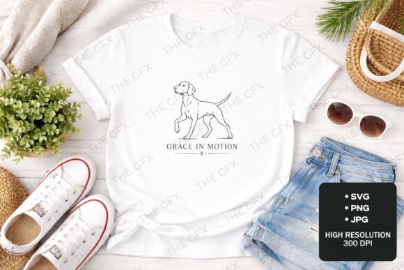 Graceful Pointer Dog Illustration: Graphics for T-Shirt Designs
