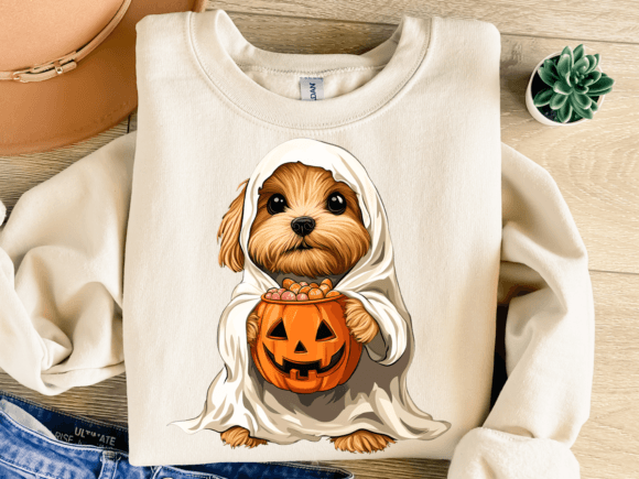 Halloween Ghost Puppy Sublimation PNG
