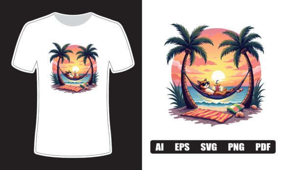 Hammock Sunset Bliss Graphics for T-Shirt Designs