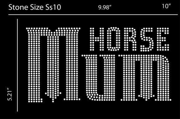 Horse Mom Rhinestone Design Templates for Graphics and T-Shirt Designs