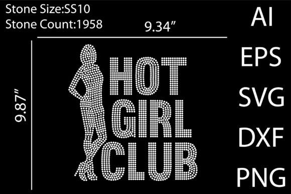 Hot Girl Club Rhinestone Templates Graphics