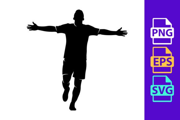 Man in T-Shirt and Shorts: Silhouette Graphics & Illustrations