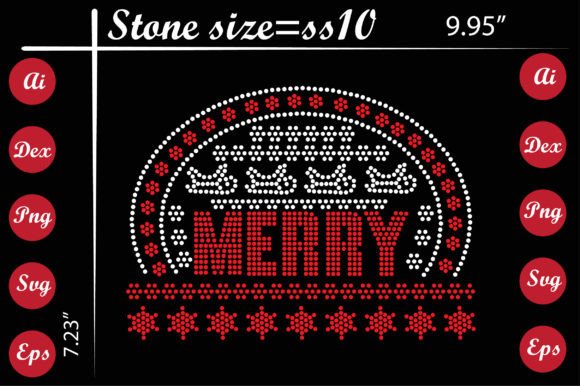 Merry Rhinestone Templates Design Graphics