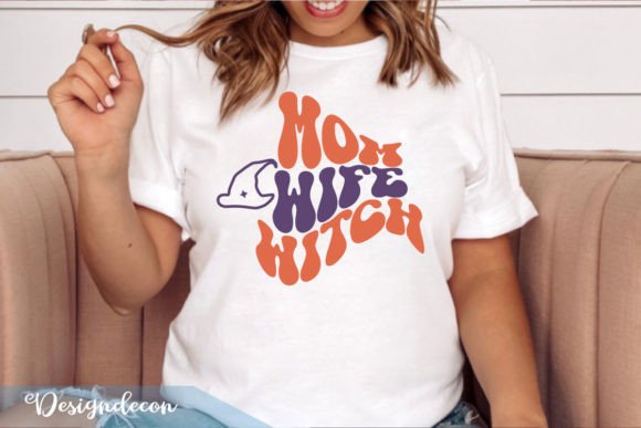 Mom Wife Witch Retro 3d Sublimation SVG