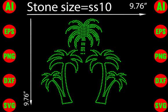 Palm Tree Rhinestone Templates Graphics