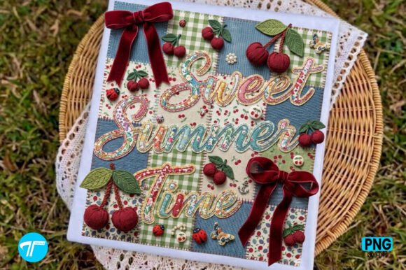 Patchwork Cherry Summer Time Shirt Png Graphics