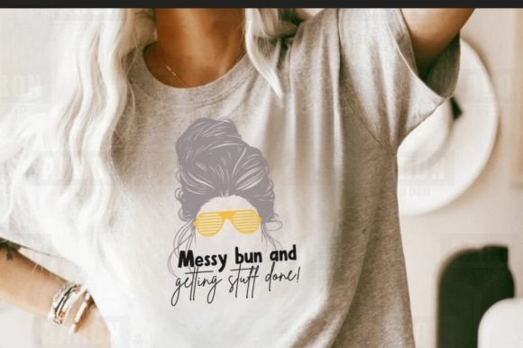 Sassy Messy Bun Girl Boss T-Shirt Design: Graphics Print Template Review