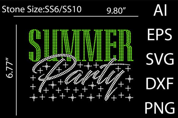 Summer Party Rhinestone Templates: Graphics for T-Shirt Designs