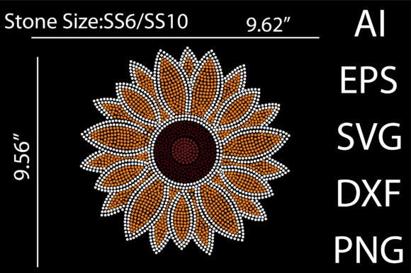 Sunflower Rhinestone Templates for Graphics & T-Shirt Designs