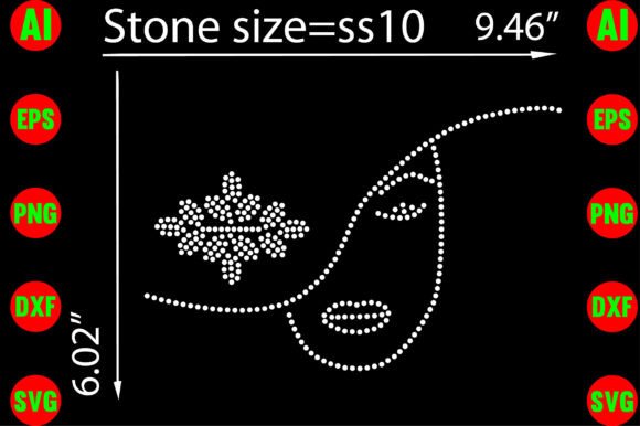 Women Face Rhinestone Templates
